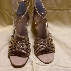 Bloch Gold Metallic Strappy Ballroom Shoes